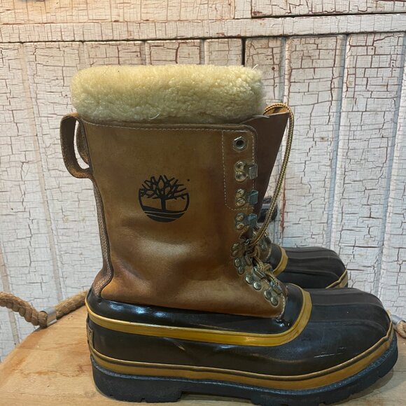 VTG Timberland Boots Men’s Size 9 Insulated Leather1980s Woods Hunt Snow - Picture 3 of 6